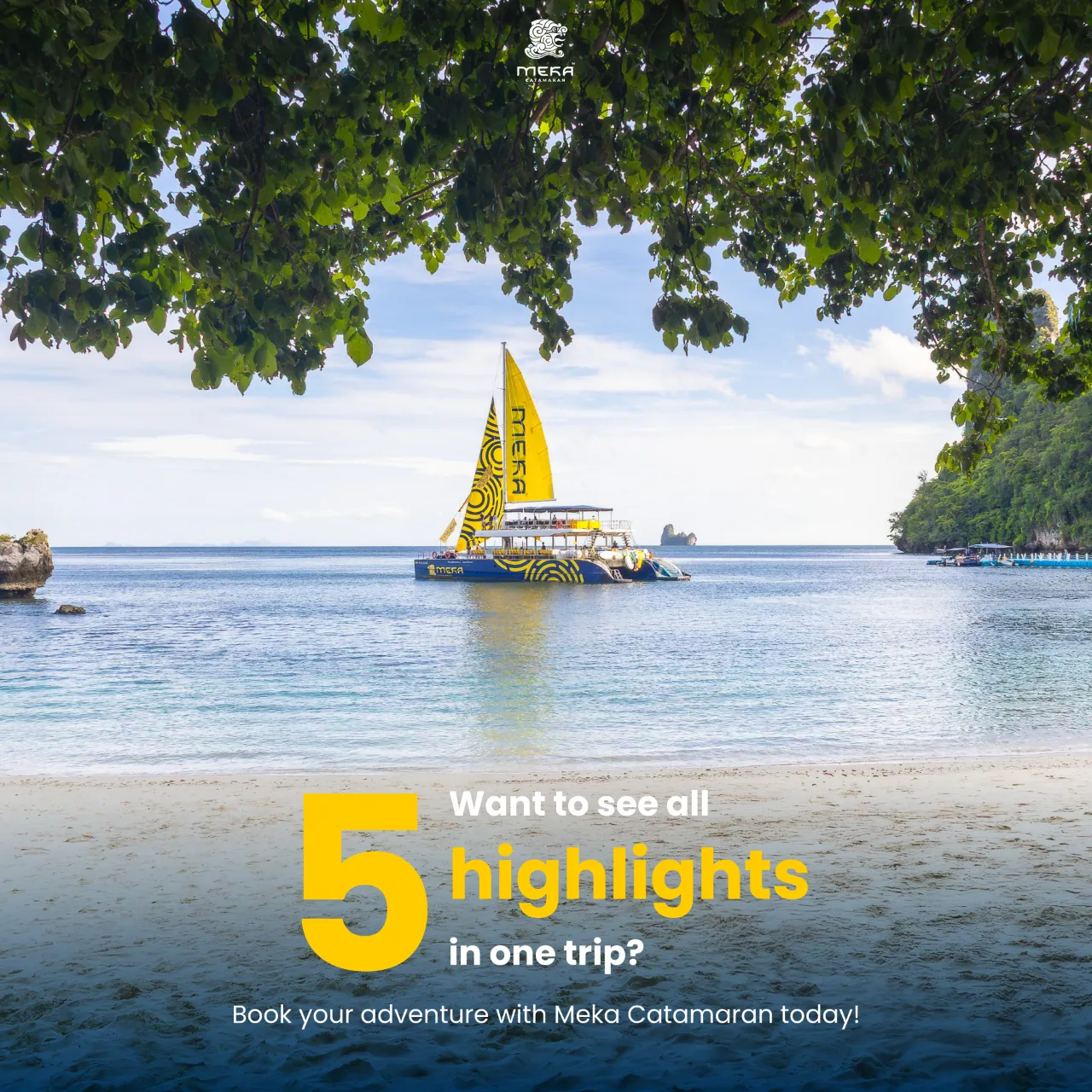 ทัวร์เกาะห้องกระบี่ เราพาคุณออกเดินทางจากกระบี่ Luxury Catamaran Cruise