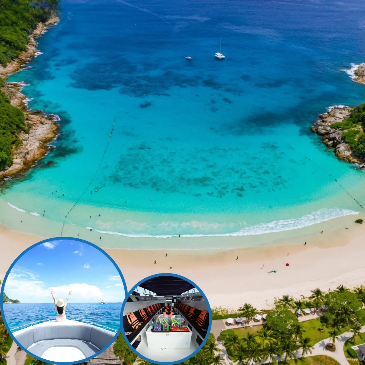 ทัวร์เกาะเฮ ( ฝั่งกาฮังบีช ) เกาะราชาใหญ่ เรือ Speed Boat