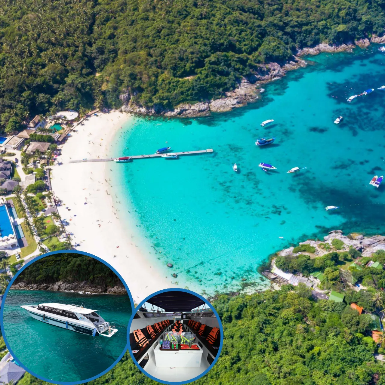 ทัวร์เกาะเฮ ( Banana Beach ) เกาะราชาใหญ่ เรือ Speed Boat ( โปรแกรม ปิดทำการ )