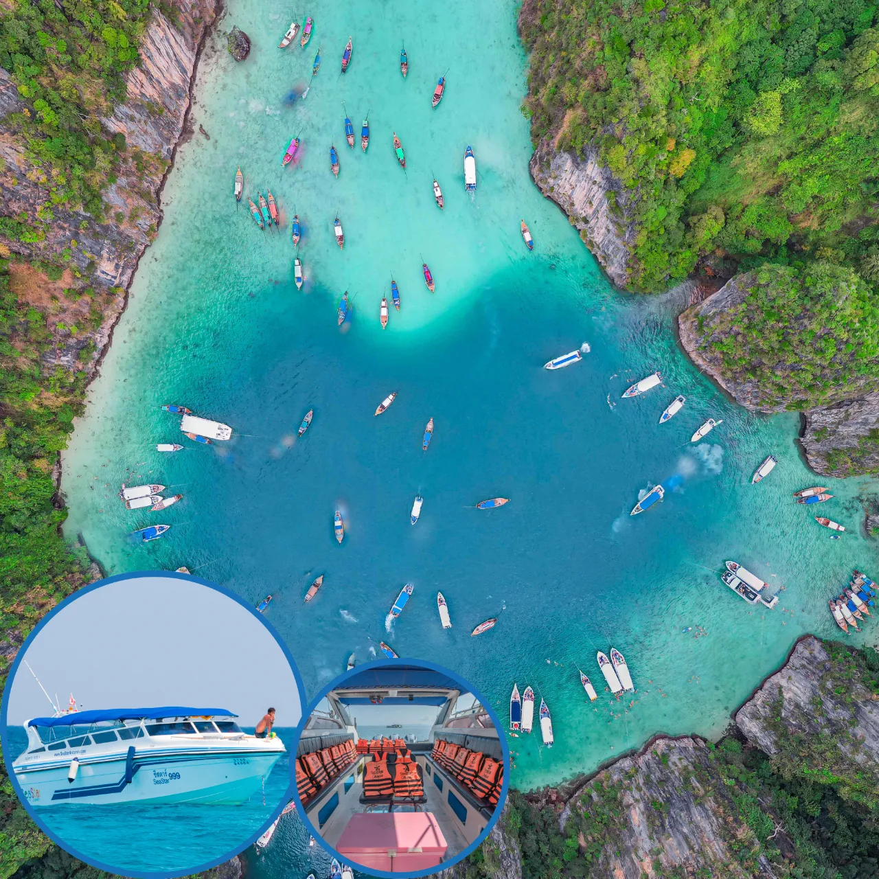 Lazy Phi Phi ทัวร์เกาะพีพี มาหยา เกาะไข่ สปีดโบ๊ท เราพาคุณออกเดินทางสาย (10.30-11.00 น.) ทัวร์ภูเก็ต
